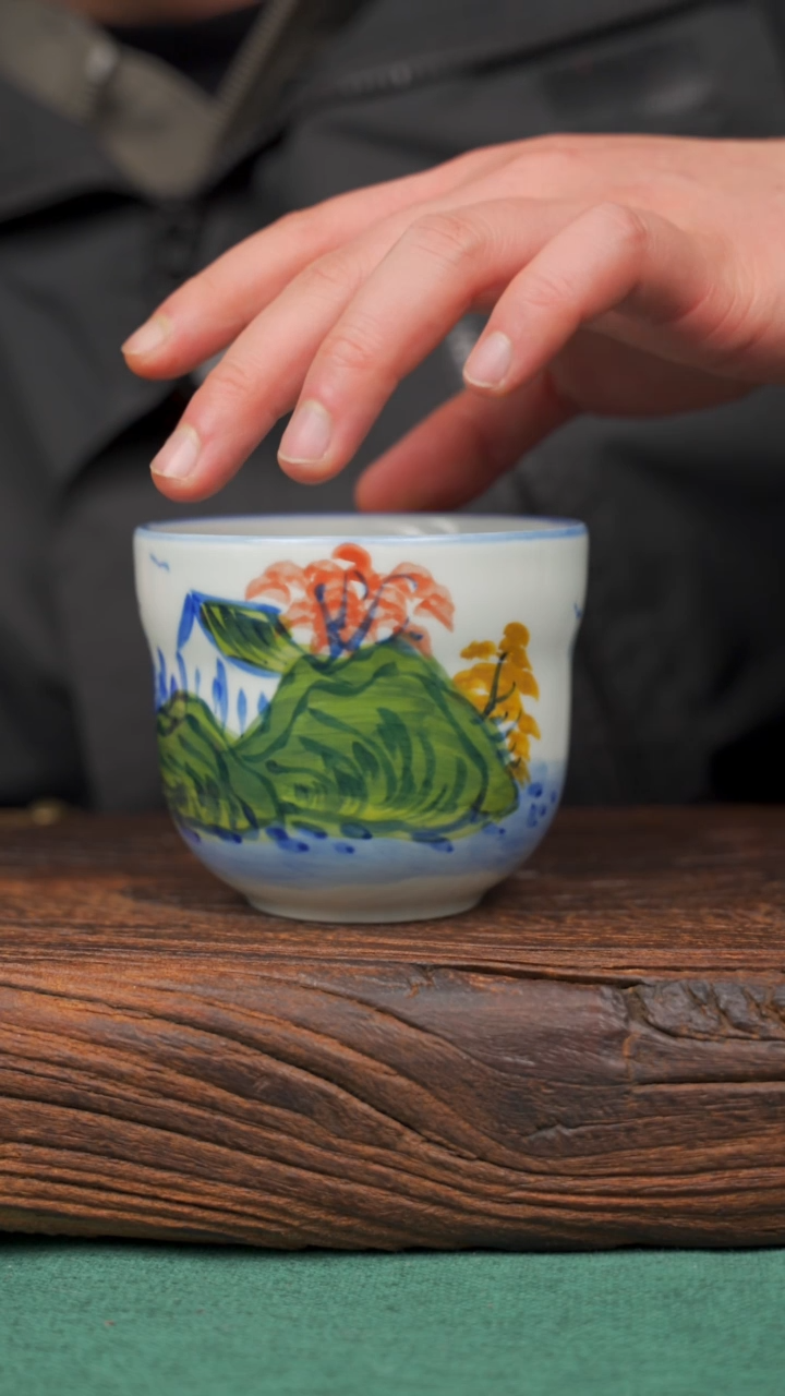 【闪购商品】瓷片99景德镇杯釉下手工手绘瓷器 