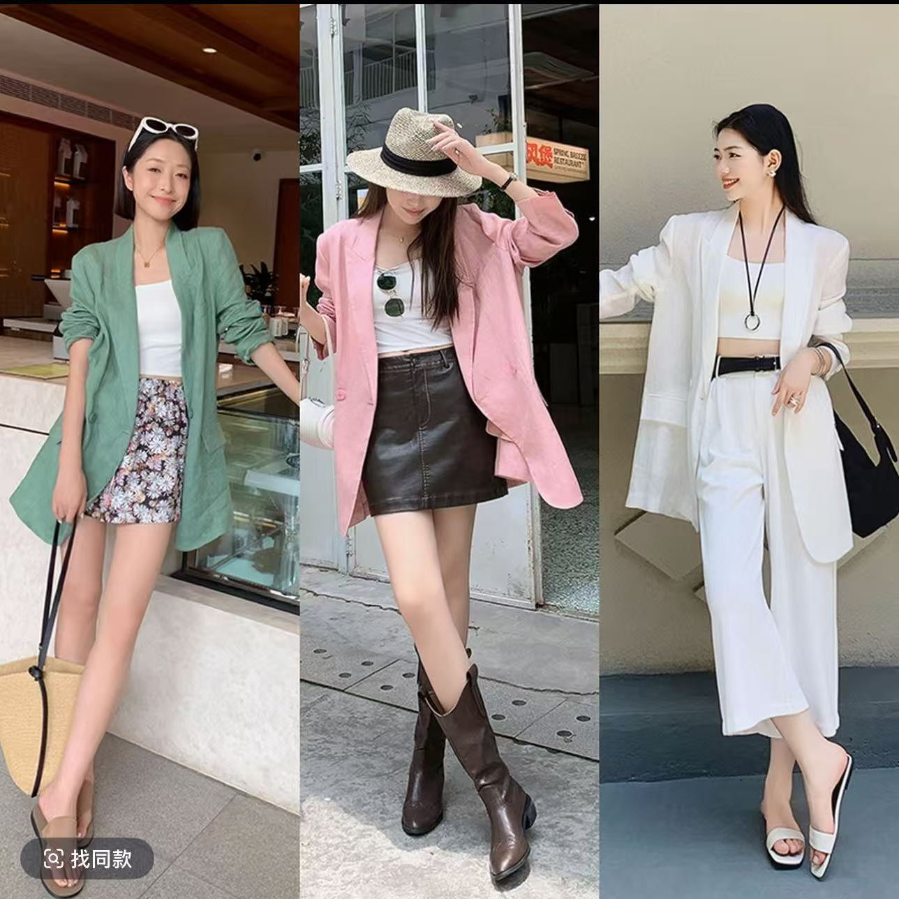 2206【衣长68】大版型西装春秋通勤休闲长袖西服外套