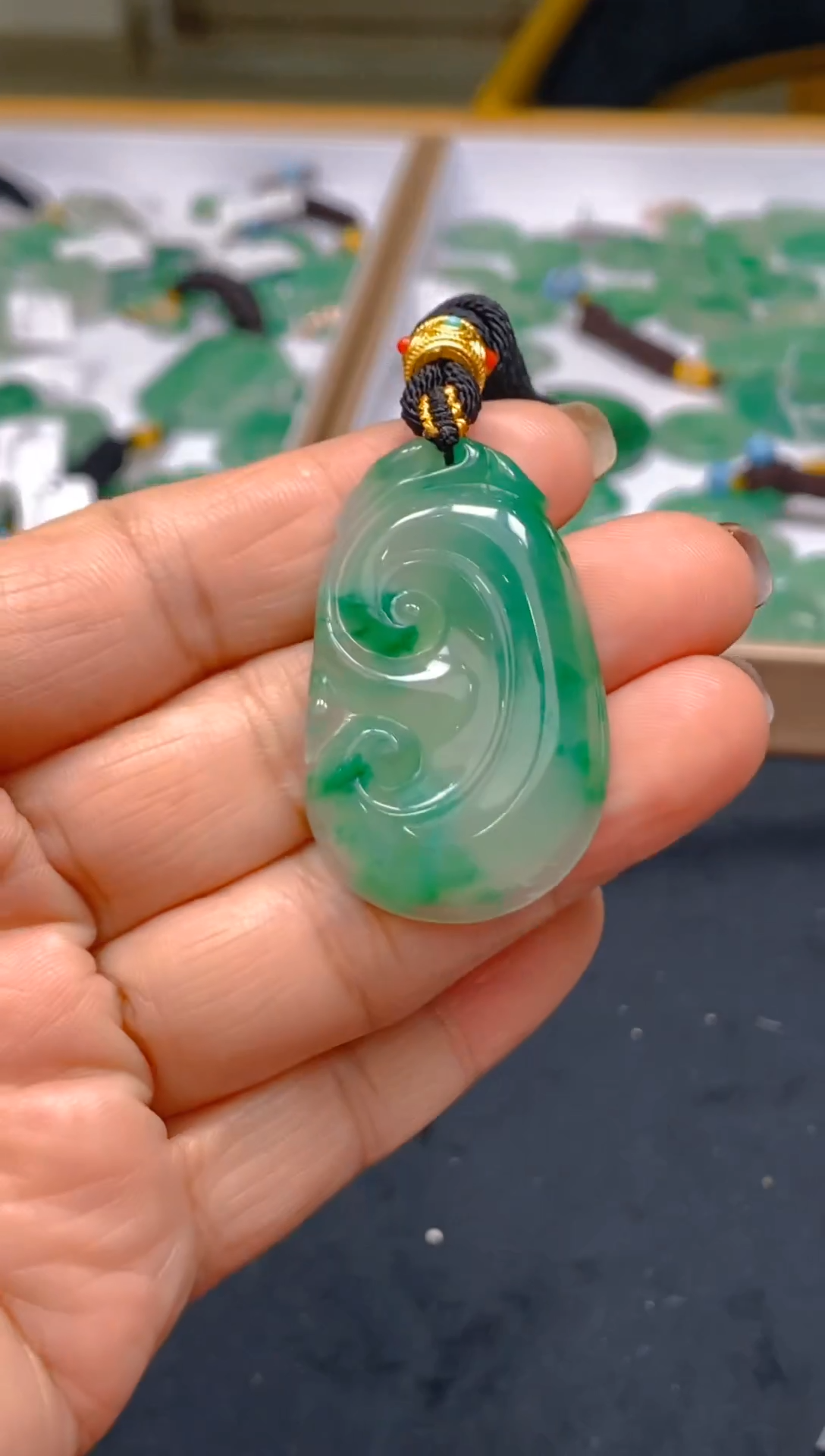 【闪购商品】石英质玉颈饰未镶嵌冰美人非洲翠A货，冰种057