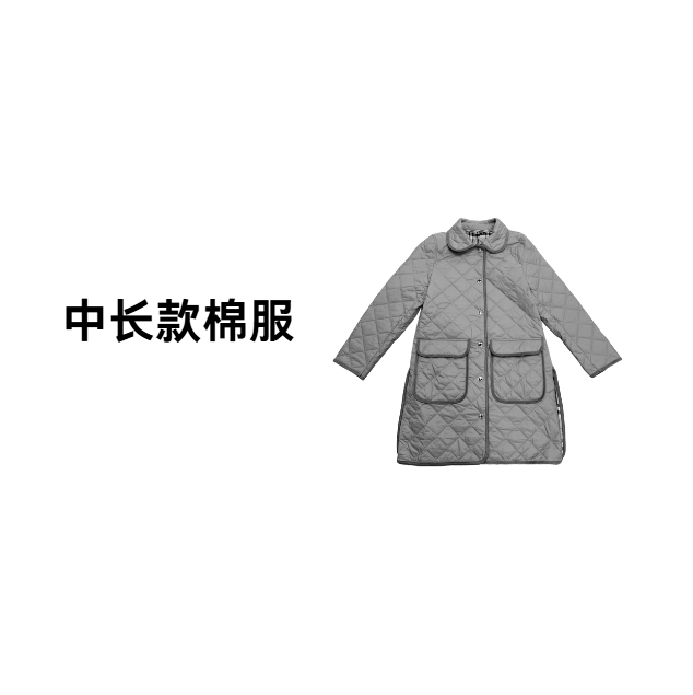 秋冬款保暖长款长袖棉服棉衣【36116】
