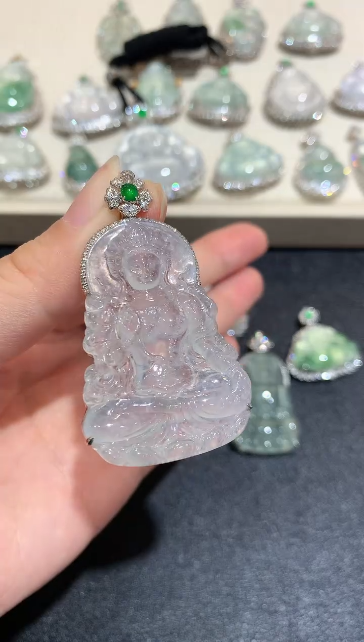 【闪购商品】翡翠颈饰18K金镶嵌 B125   