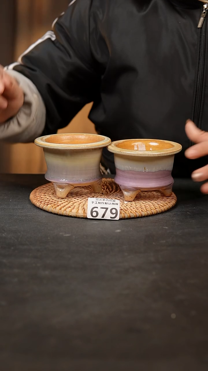 【闪购商品】瓷片679泥泥手工花盆口7