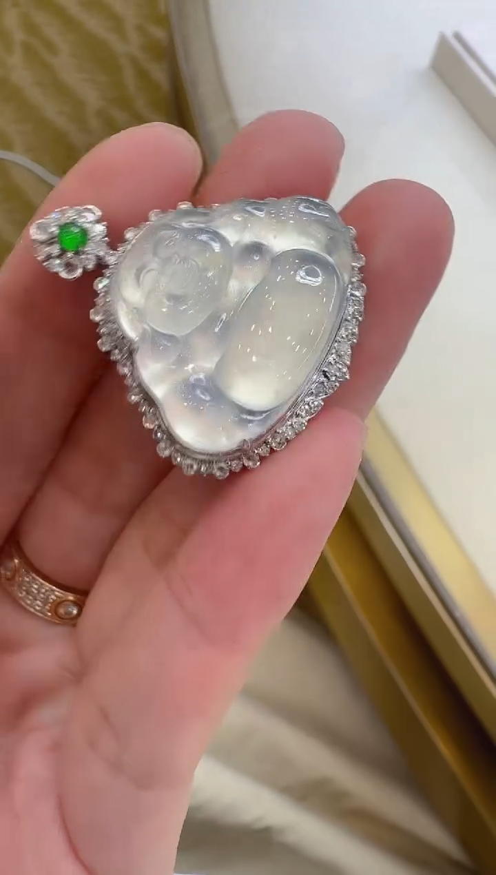 翡翠18K金镶嵌吊坠(不含链)多样性团购发一件