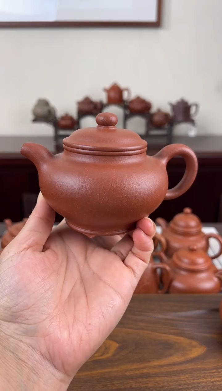 茶壶紫砂红降坡掇只壶230CC