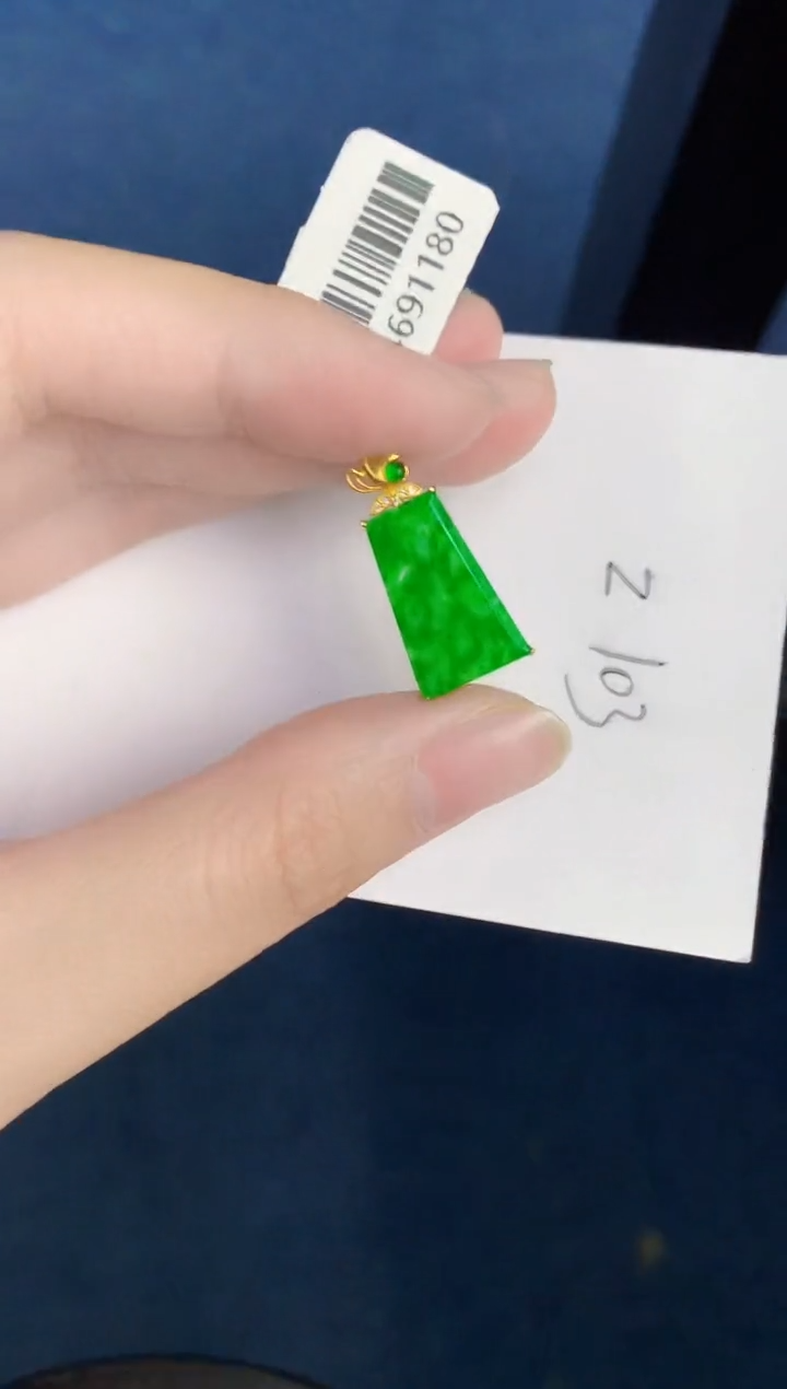 翡翠18K金镶嵌颈饰000000000