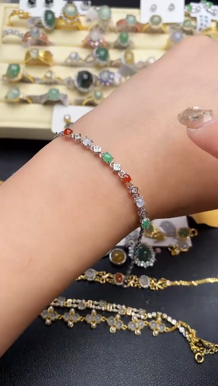 【闪购商品】翡翠戒指银S925镶嵌44444444+8