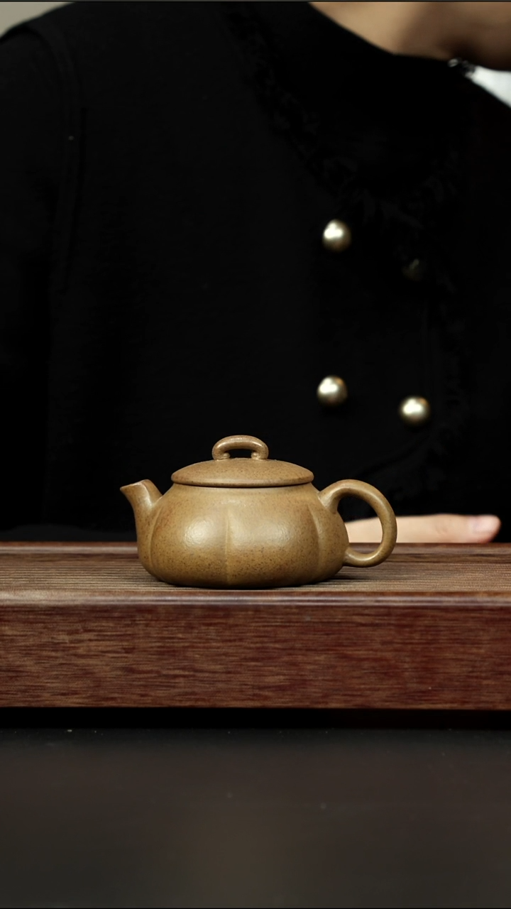 茶壶紫砂黄金段柴烧 筋纹南瓜