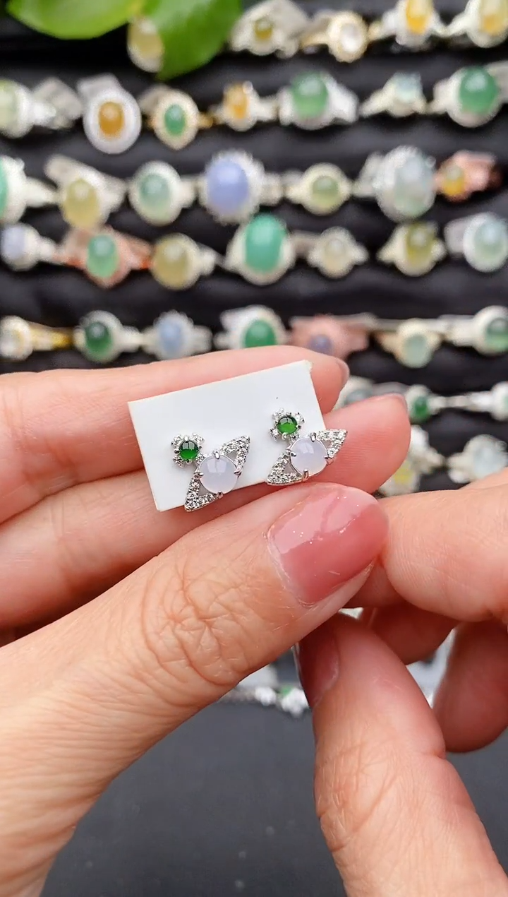 【闪购商品】翡翠戒指银S925镶嵌缅甸天然A货翡翠88