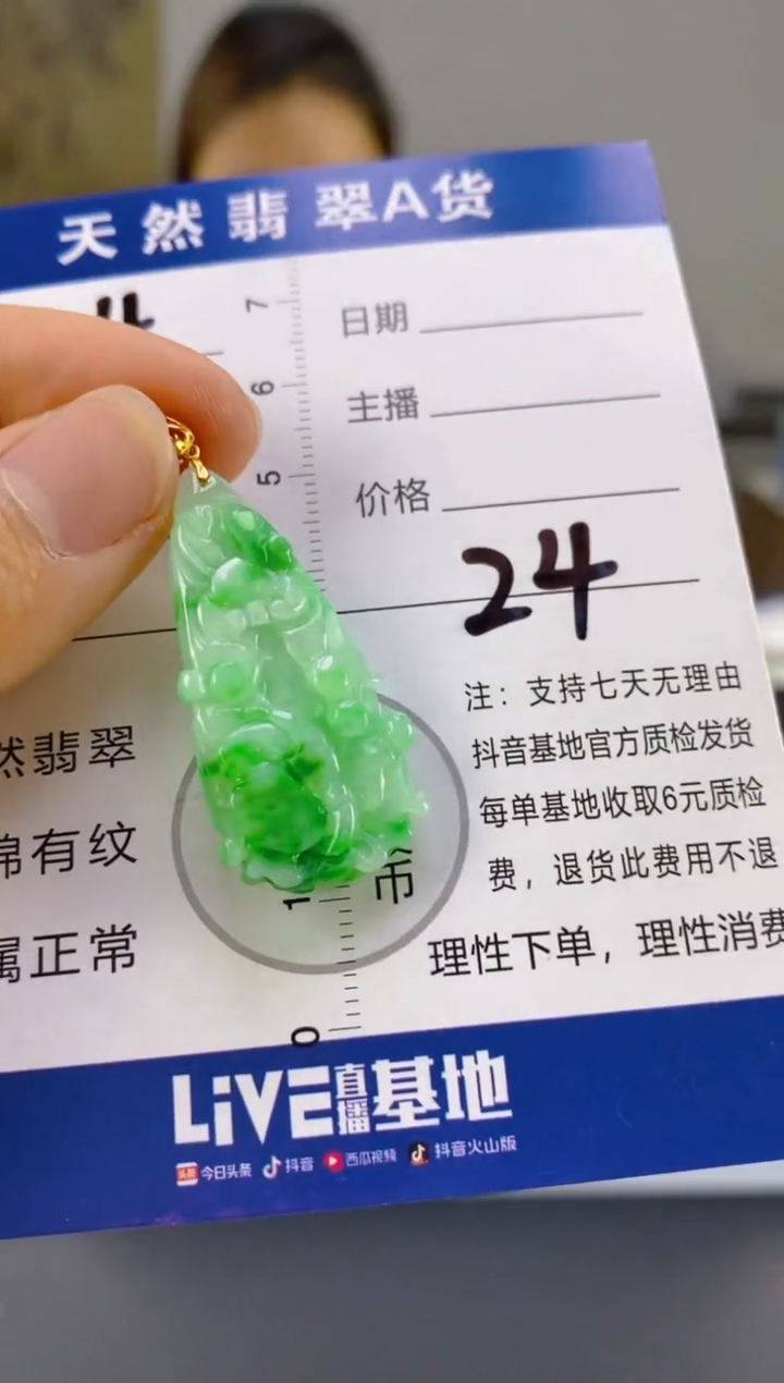 【闪购商品】翡翠颈饰18K金镶嵌天然A货翡翠