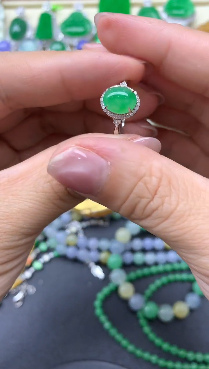 【闪购商品】翡翠戒指18K金镶嵌413-中国好珍宝