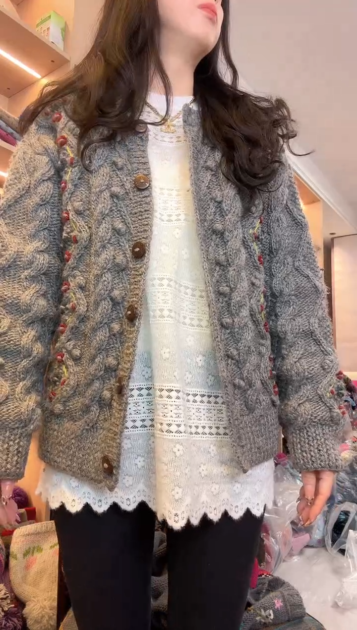 羊毛百羊毛针织毛衣开衫