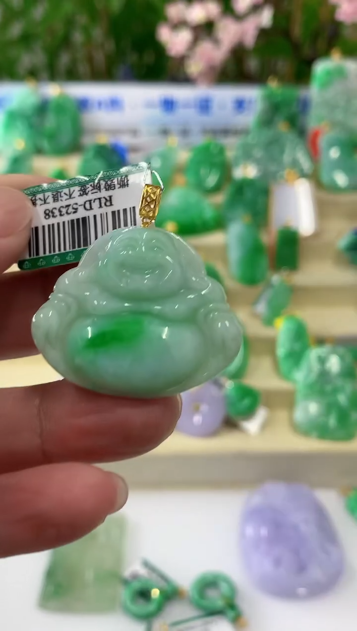 【闪购商品】翡翠颈饰18K金镶嵌挂件