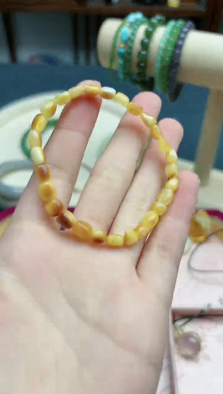 【闪购商品】蜜蜡裸石未镶嵌蜜蜡随型手串*1 YX多样发一