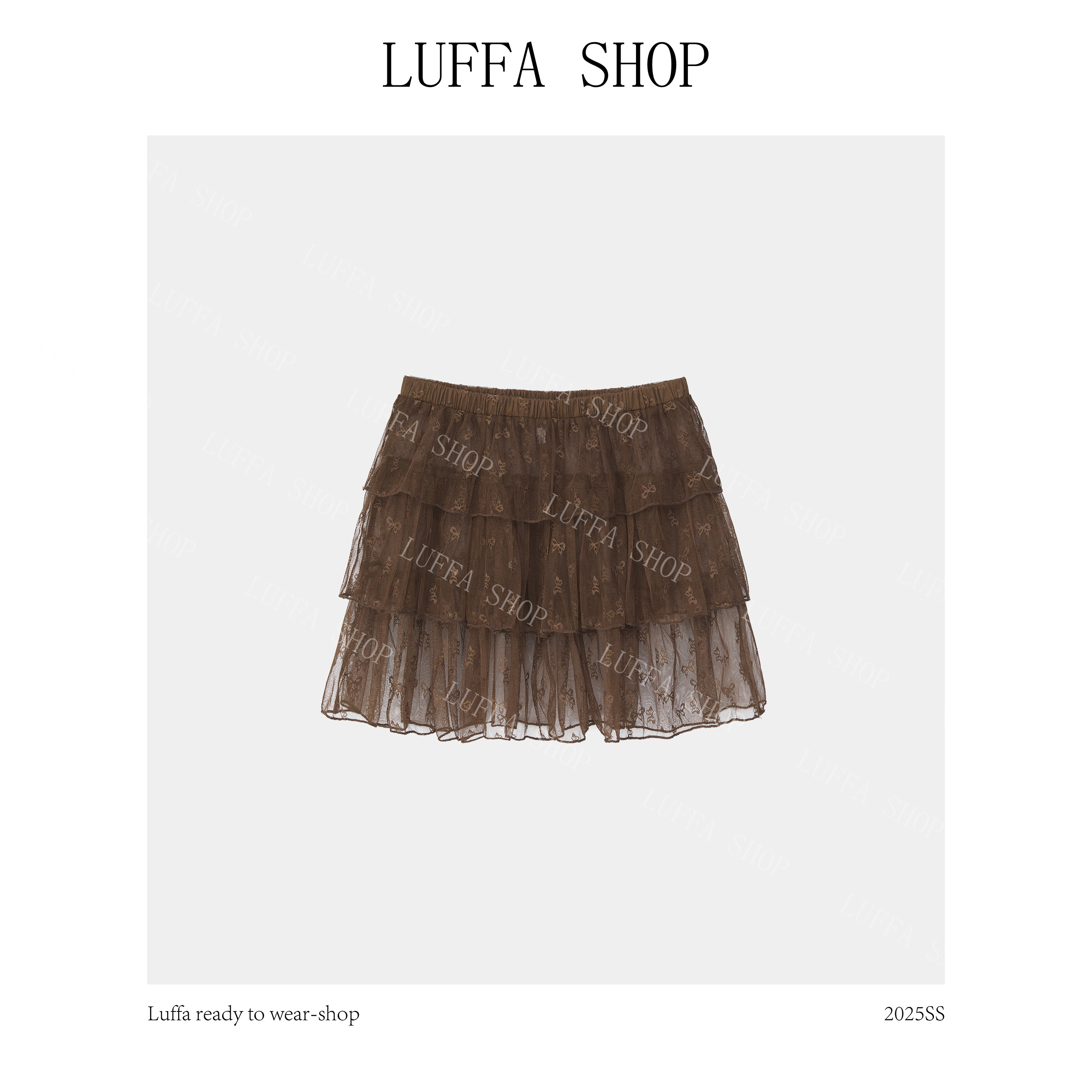 【Luffa shop】“金缕叠梦”高腰显瘦百搭网纱短裙半身裙BSQ20250801