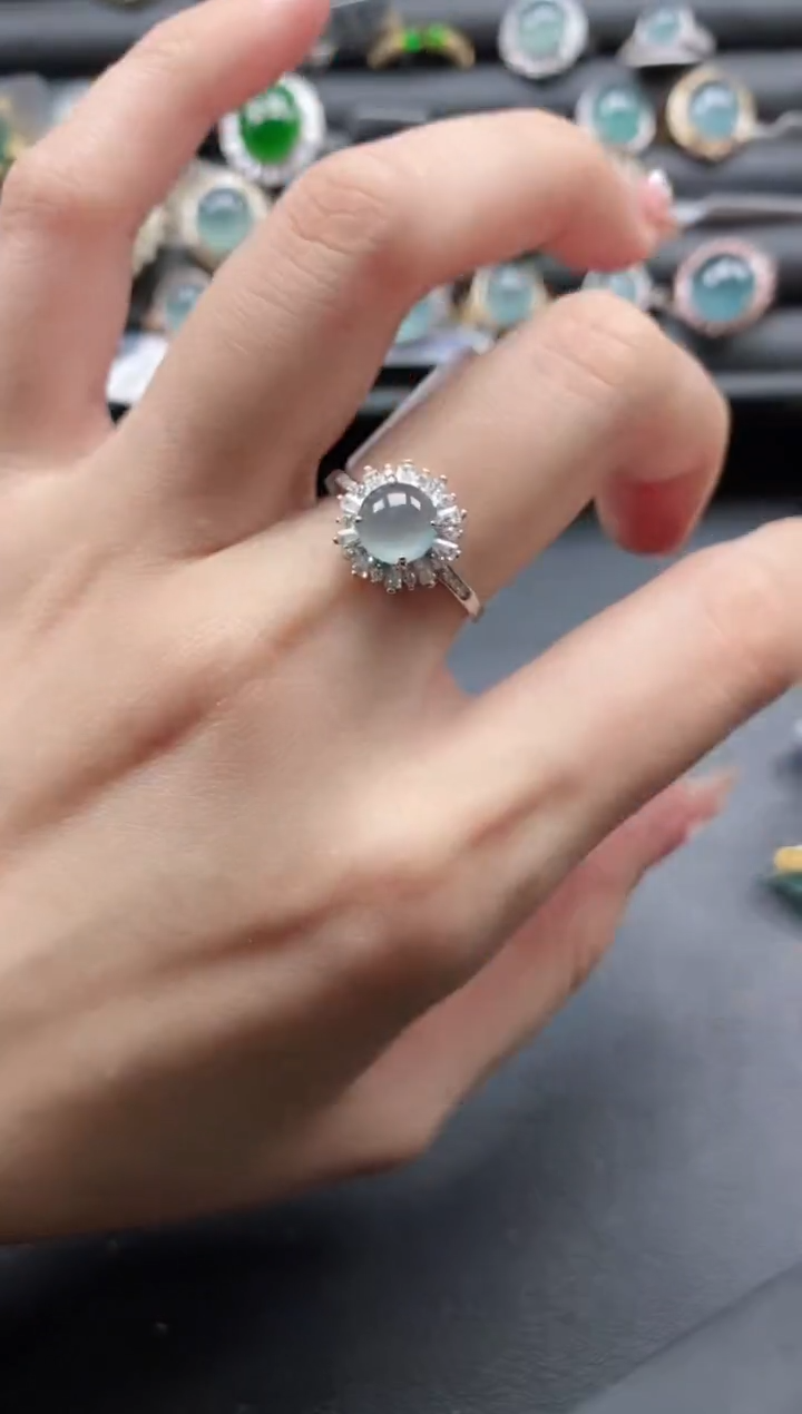 【闪购商品】翡翠戒指银S925镶嵌111111-