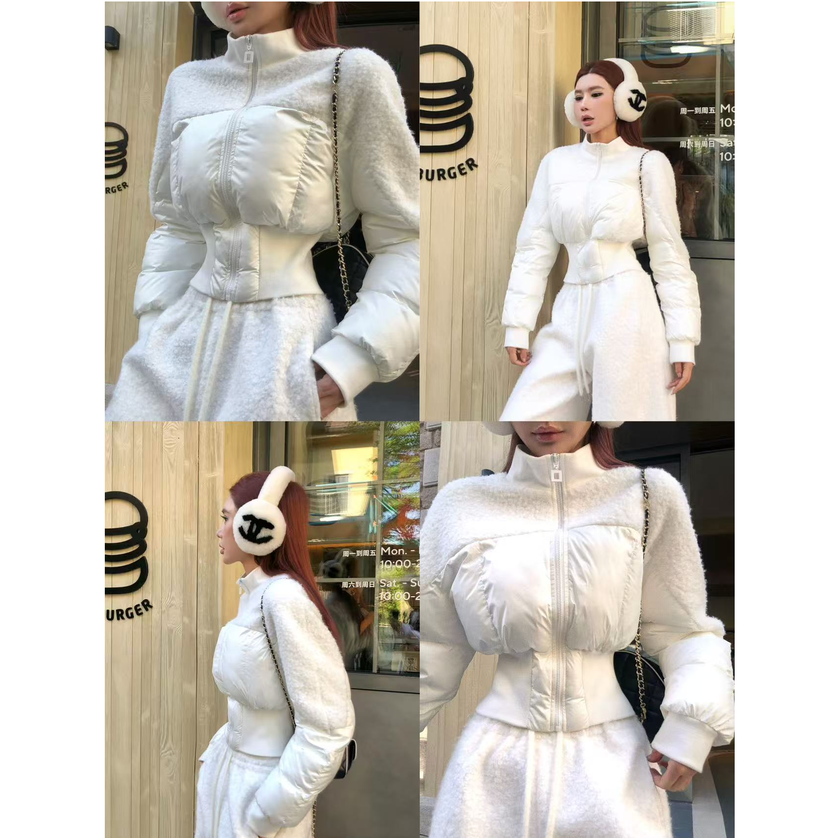 婉君Q【小雪人棉服】 秋冬韩系菱格时尚洋气百搭短外套LWJ25D4C3899