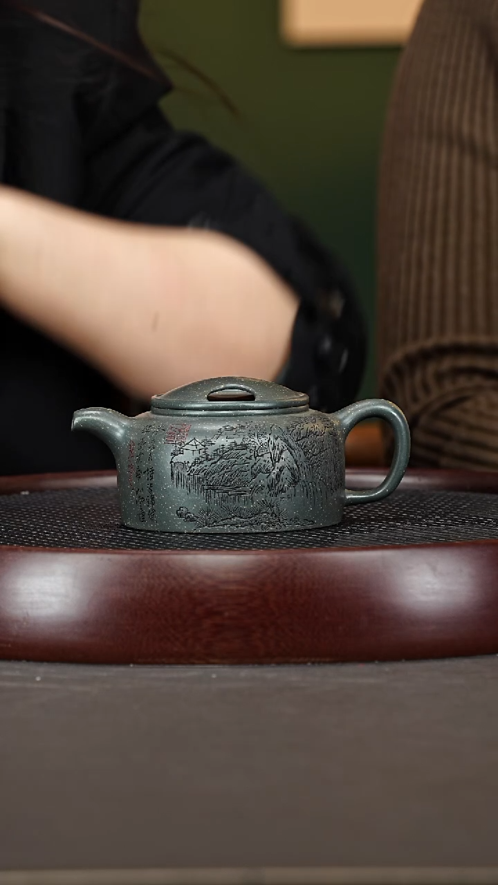 茶壶紫砂6ZWP牛盖莲子 可心绿泥280cc