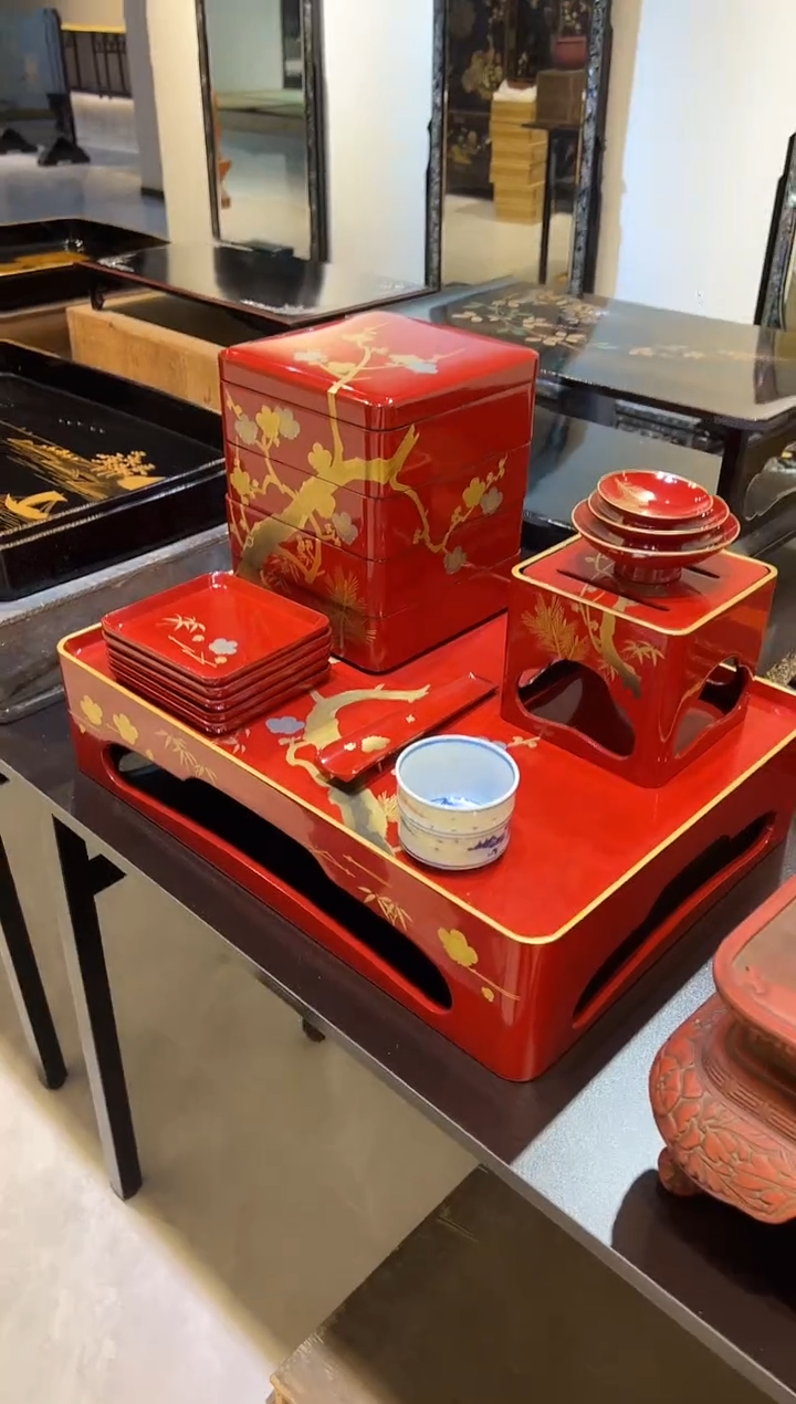 屠苏器套组 大漆漆器大漆漆器