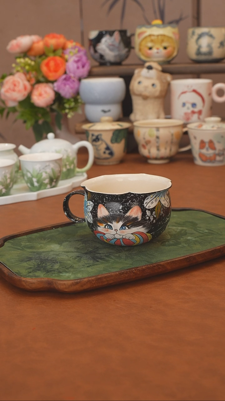 无瘾  小猫咪马克杯