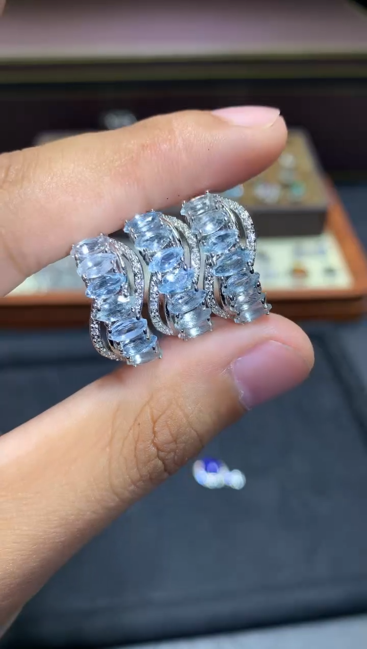 未镶嵌戒圈海蓝宝石K10【多样性发其一】