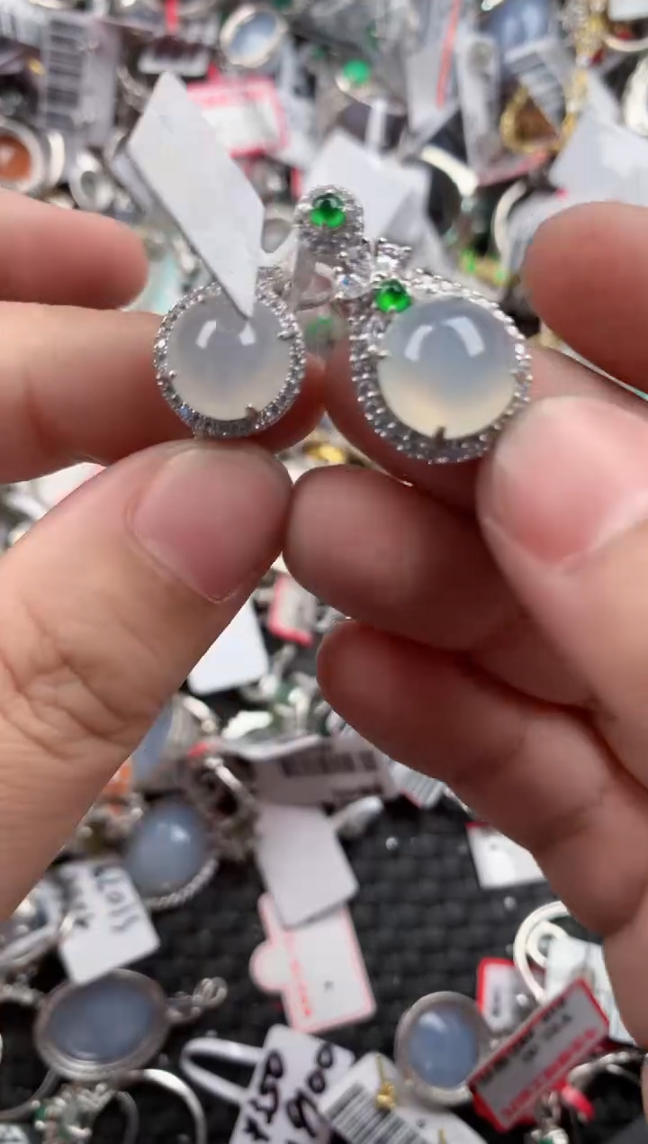 银S925镶嵌戒指翡翠88888   9