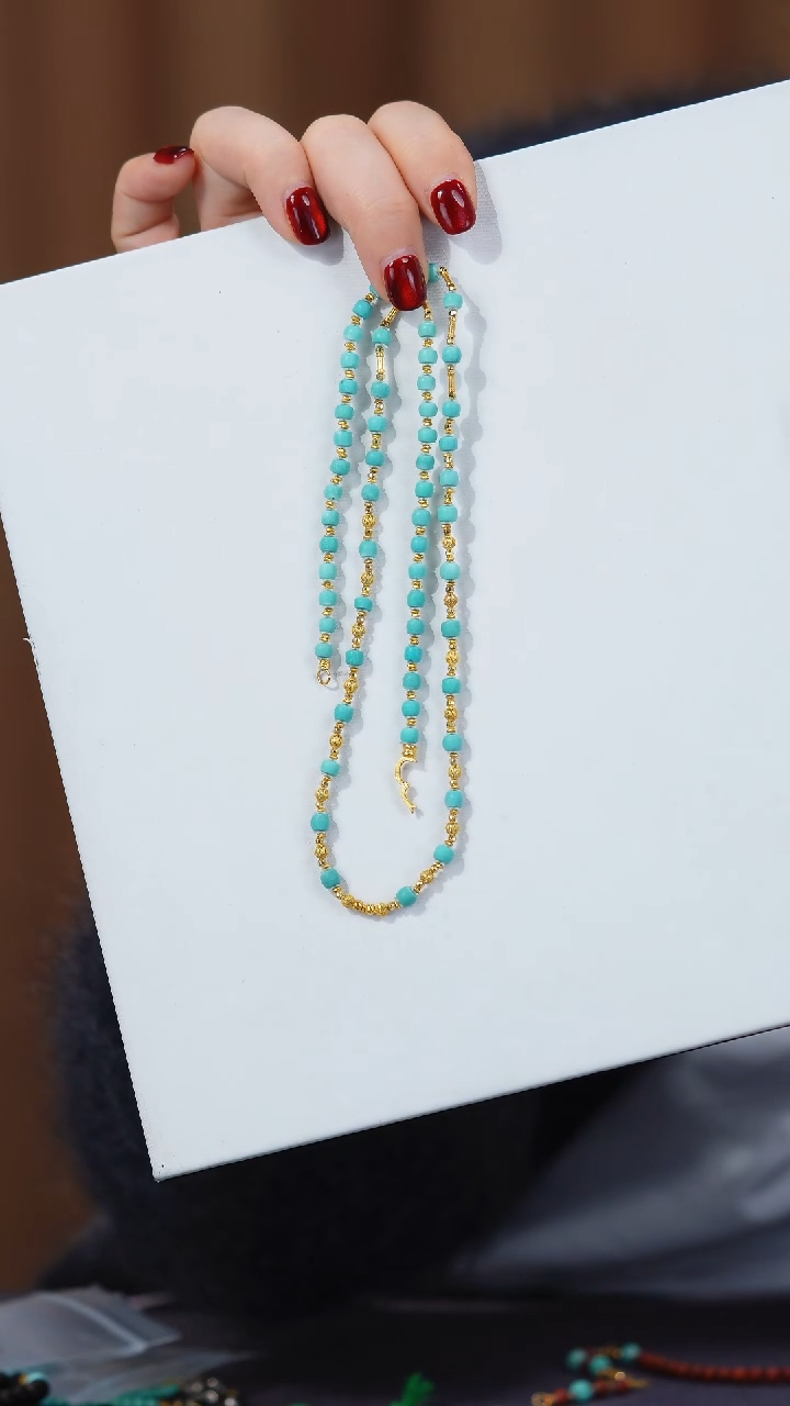 【闪购商品】绿松石项链18K金镶嵌1