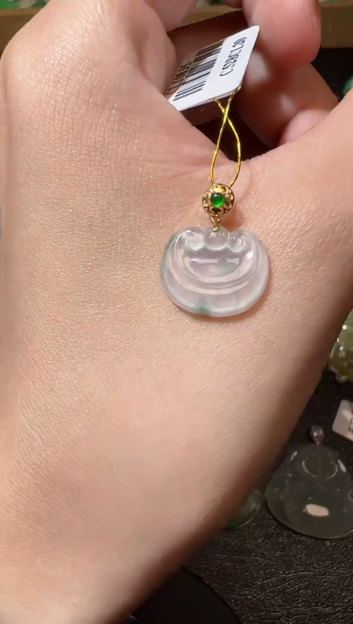 【闪购商品】翡翠18K金镶嵌挂件我