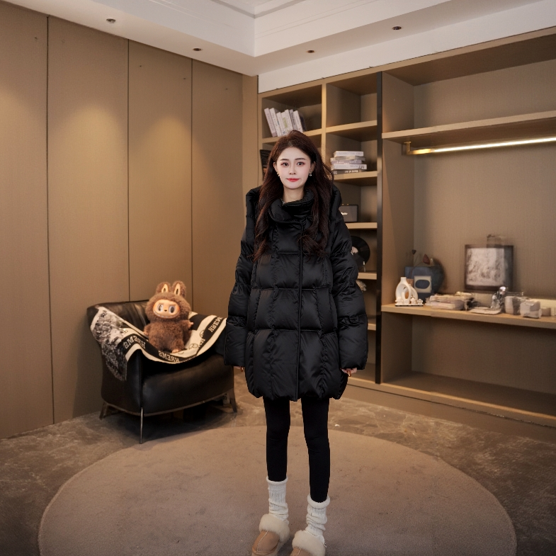 【羽风舞娜娜】轻奢款时尚百搭95白鹅绒肯豆风鹅绒服DF7299