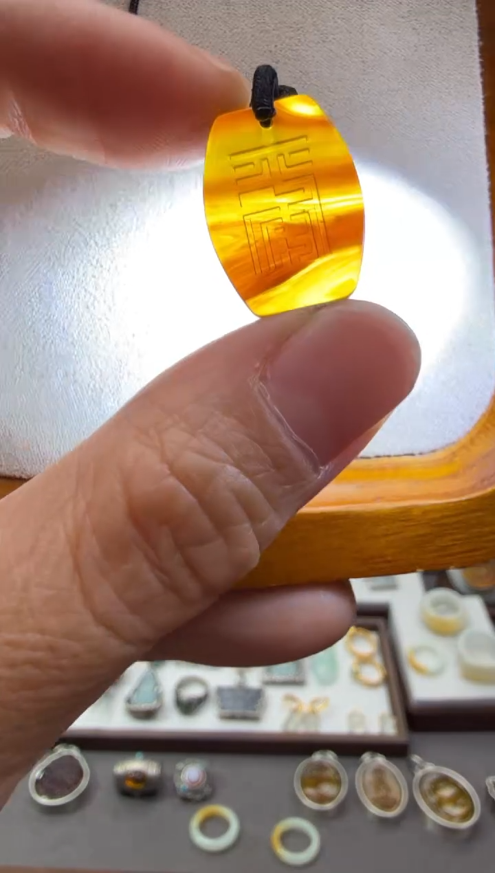 琥珀颈饰未镶嵌手机挂