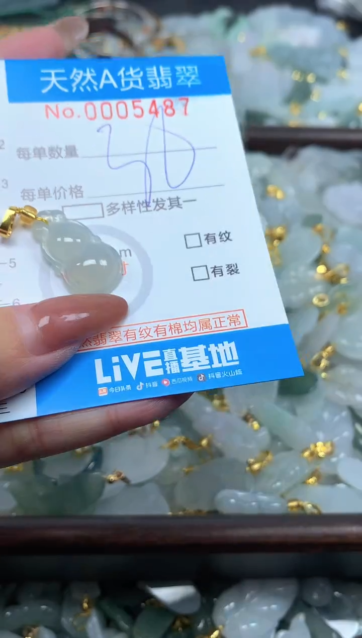 颈饰未镶嵌翡翠净货挂件-5487