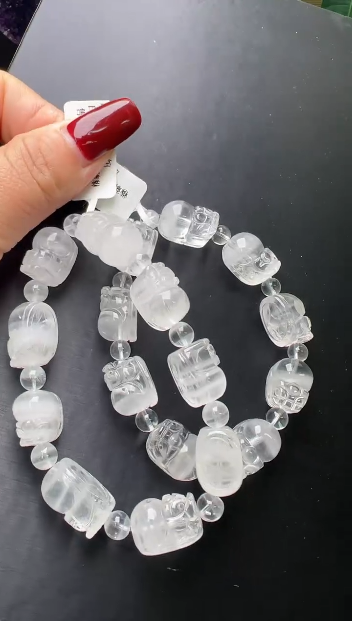 【闪购商品】水晶手串未镶嵌水晶共生貔貅手串多样性发一X38053