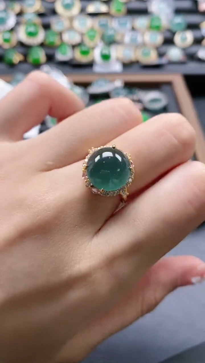 【闪购商品】翡翠戒指银S925镶嵌51511
