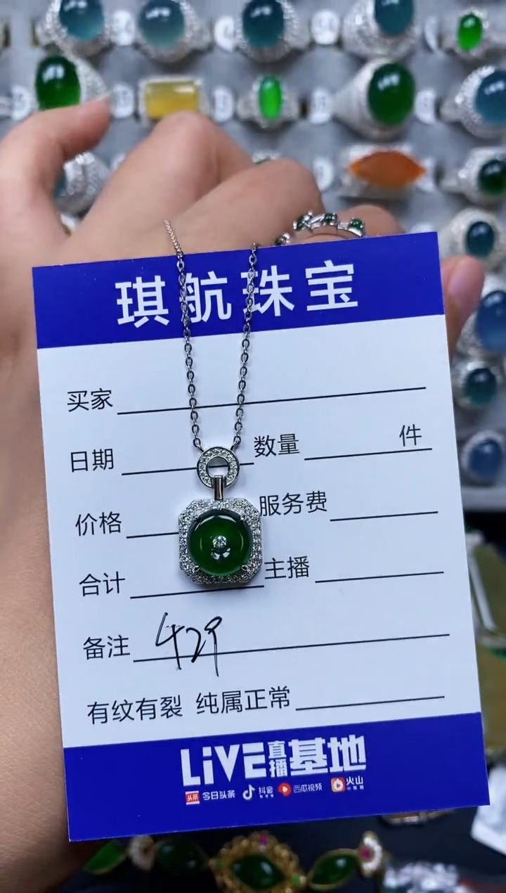 【闪购商品】翡翠颈饰银S925镶嵌0429