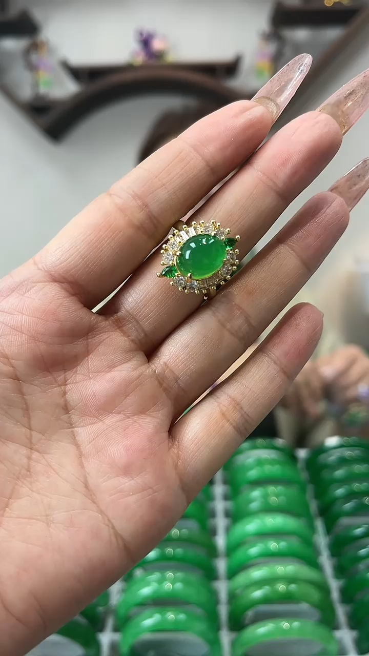 【闪购商品】翡翠戒指未镶嵌闪18 戒指