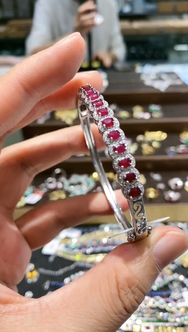 【闪购商品】红宝石手镯银S925镶嵌手镯