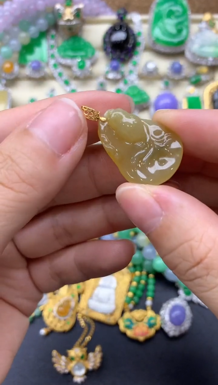 【闪购商品】翡翠颈饰18K金镶嵌93-中国好珍宝