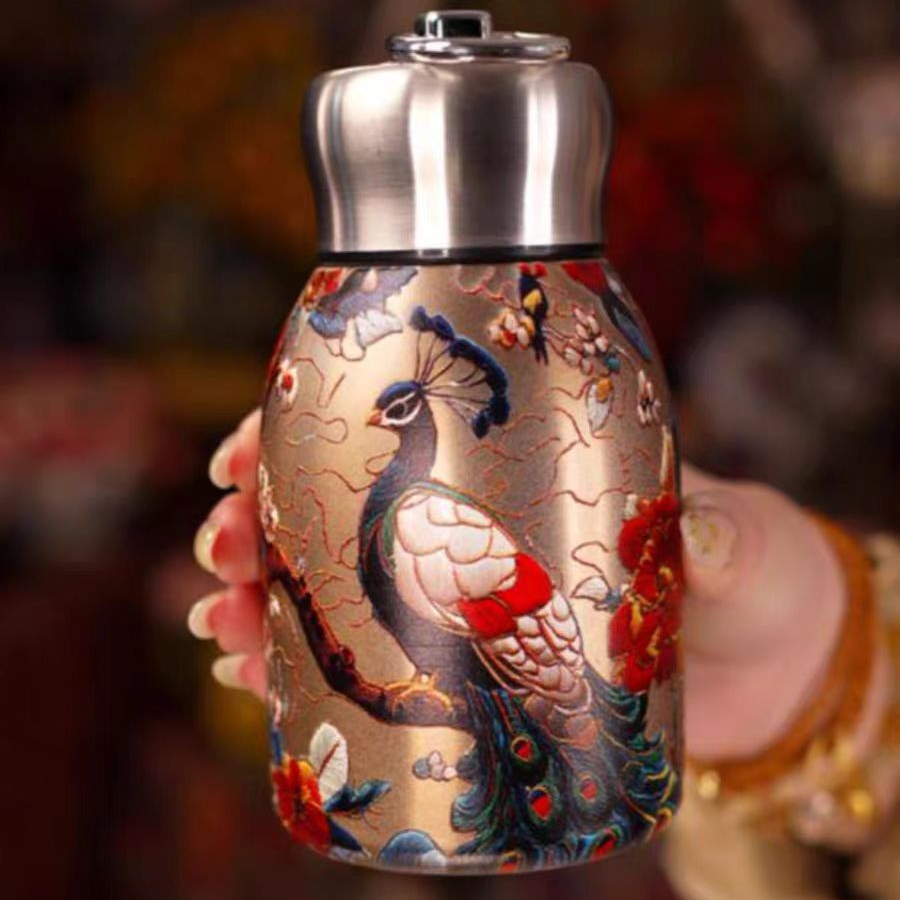 高颜值国风复古保温杯300ml