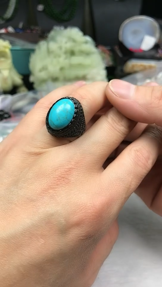 【闪购商品】石英质玉戒指未镶嵌美松戒【18.3MM】