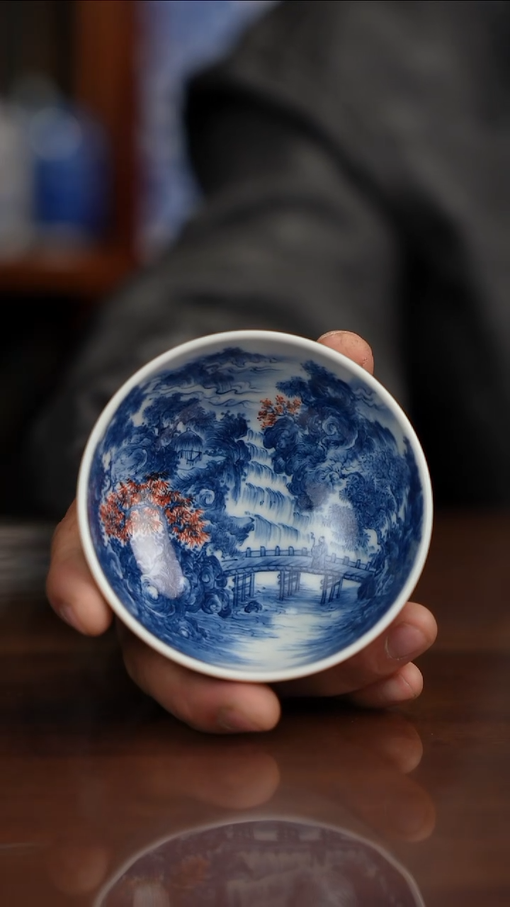 景琳藏青花北派山水