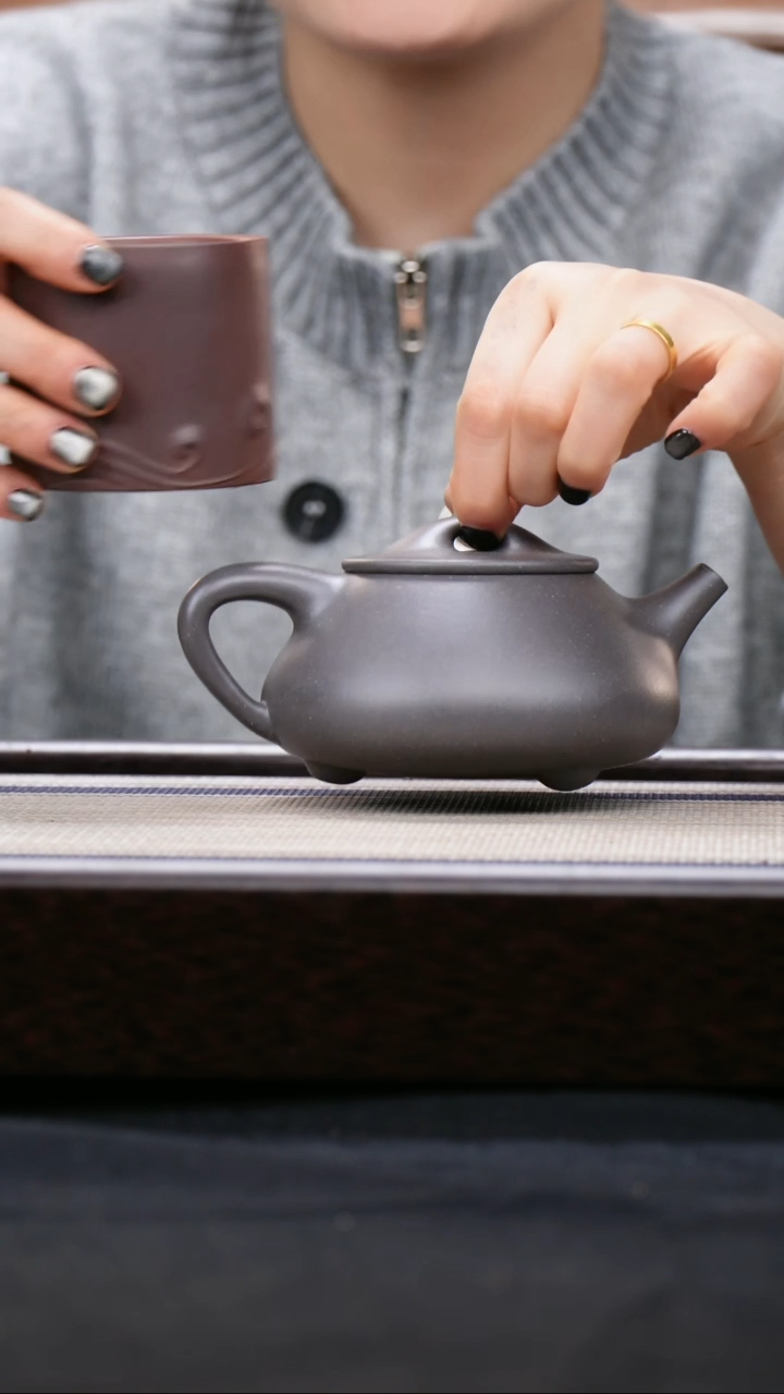 【闪购商品】紫砂茶壶全手工天青景州石瓢王能