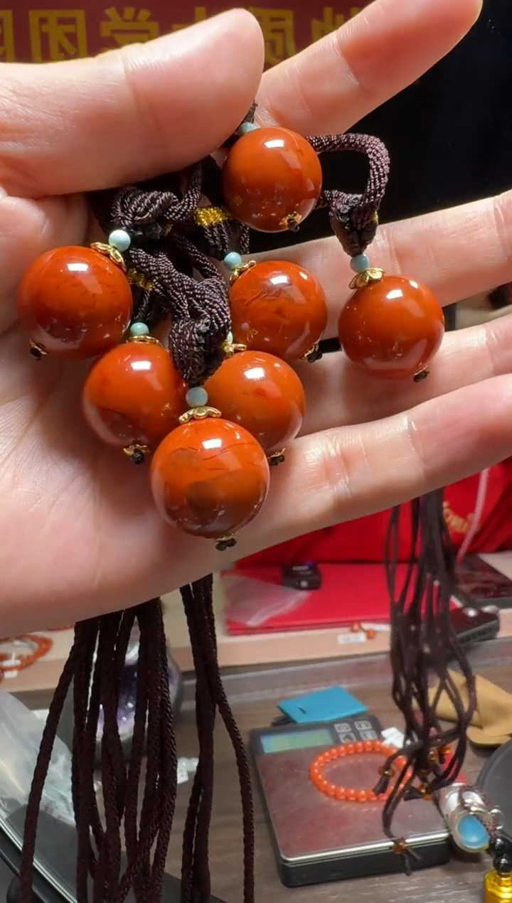 【闪购商品】南红玛瑙吊坠未镶嵌南红玛瑙圆珠项链多样性发发一