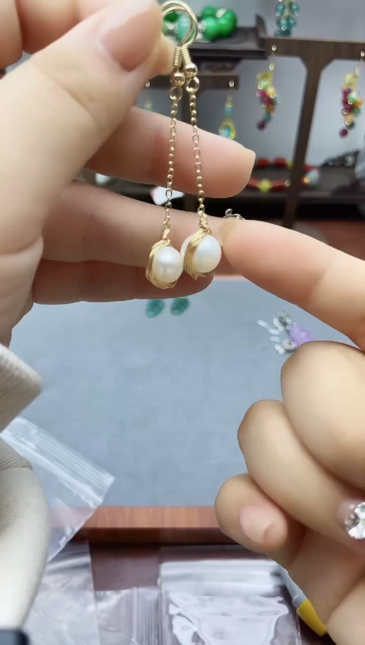 银S925镶嵌耳饰玛瑙/玉髓天然珍珠