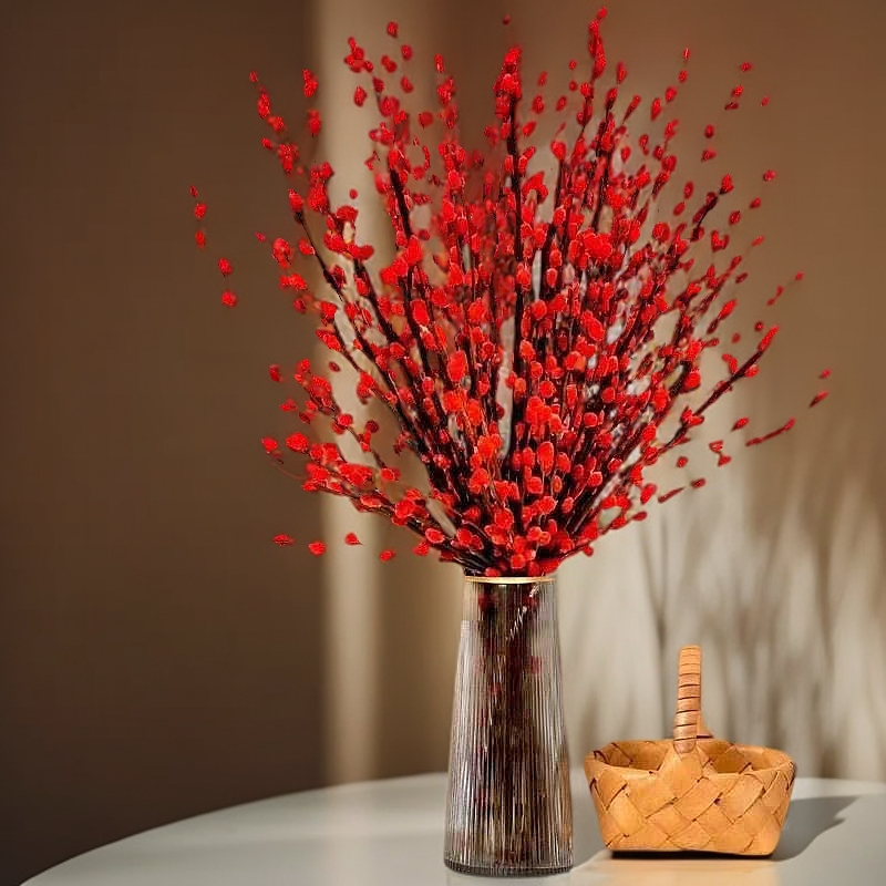 银柳南天竹真花鲜枝耐寒水培客厅花卉鲜花红色室内喜庆装饰植物