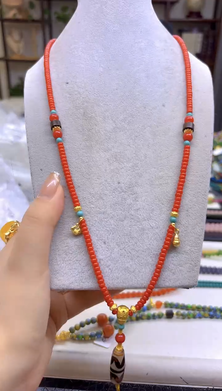 南红玛瑙未镶嵌项链DIY款X699