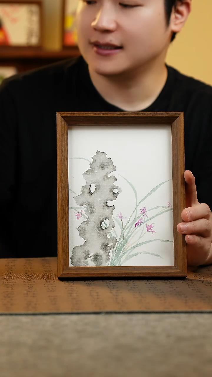 国画17*23纯手绘国风国画摆台