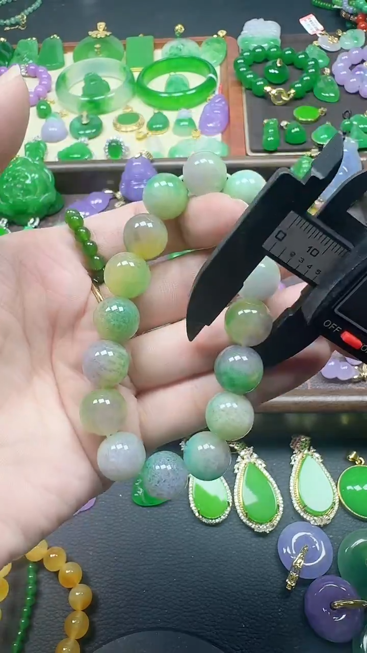 颈饰未镶嵌翡翠福禄寿12mm手串