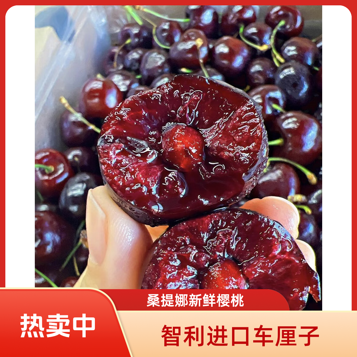 楠姐新鲜智利进口桑提娜车厘子海运大果内附果径卡樱桃2J3J4J斤