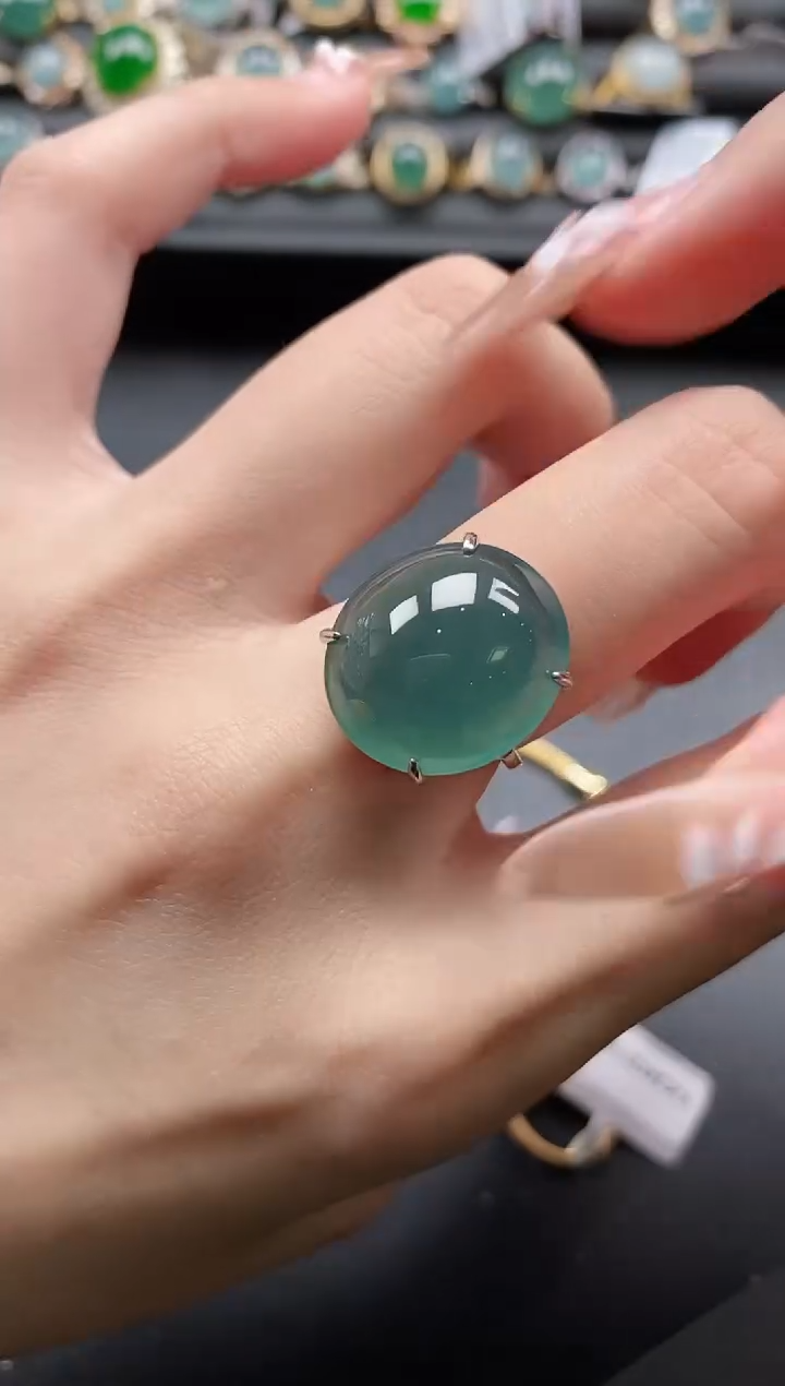 【闪购商品】翡翠戒指银S925镶嵌1111