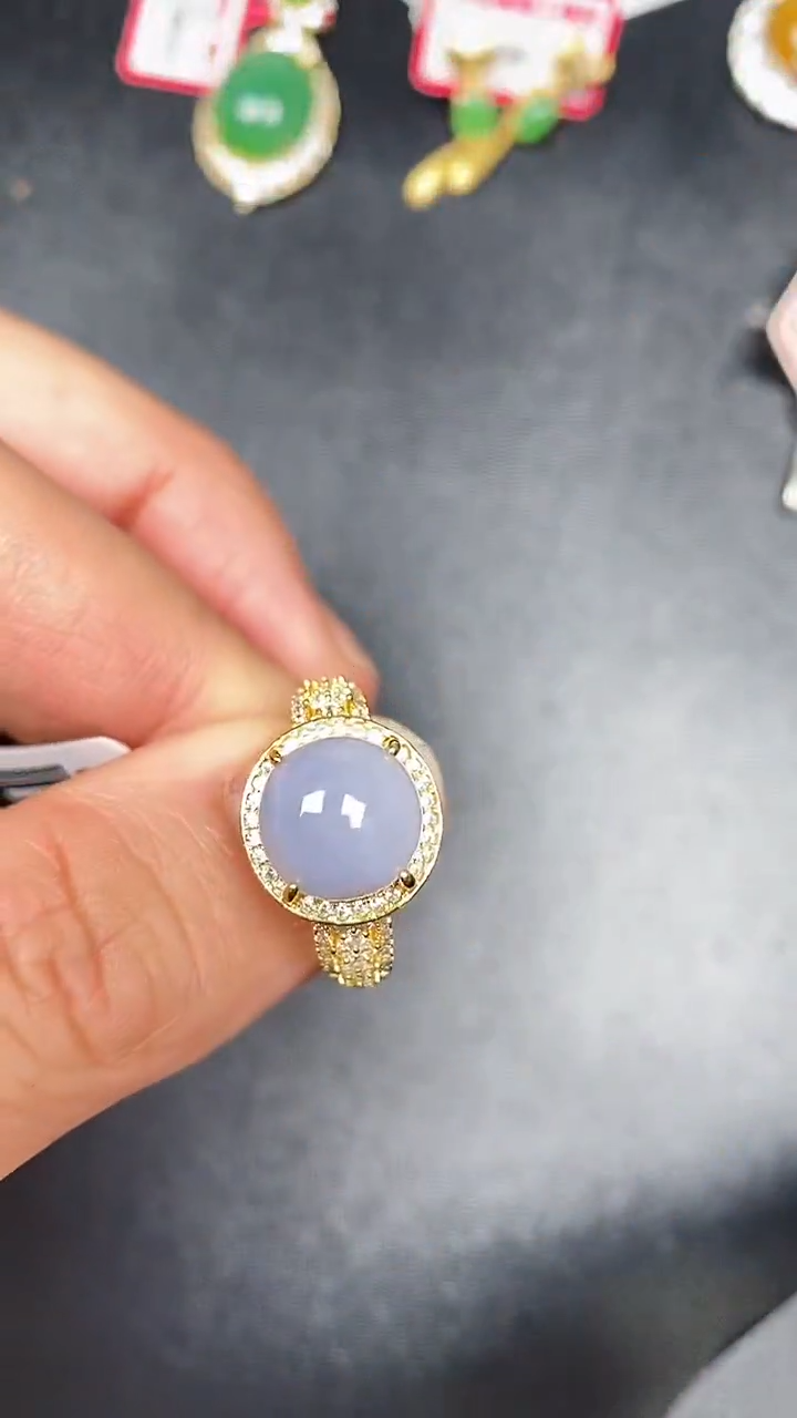 银S925镶嵌戒指翡翠3720