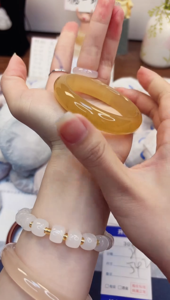 【闪购商品】石英质玉手镯未镶嵌309-财气镯-圈口54